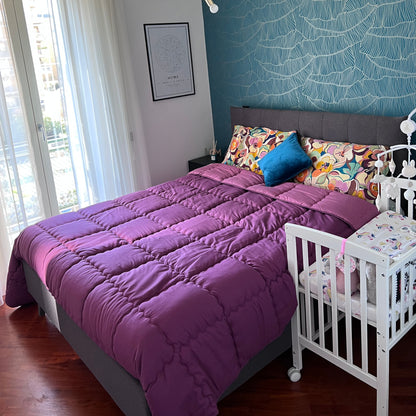 Trapunta Matrimoniale Modern Bordeaux in Microfibra